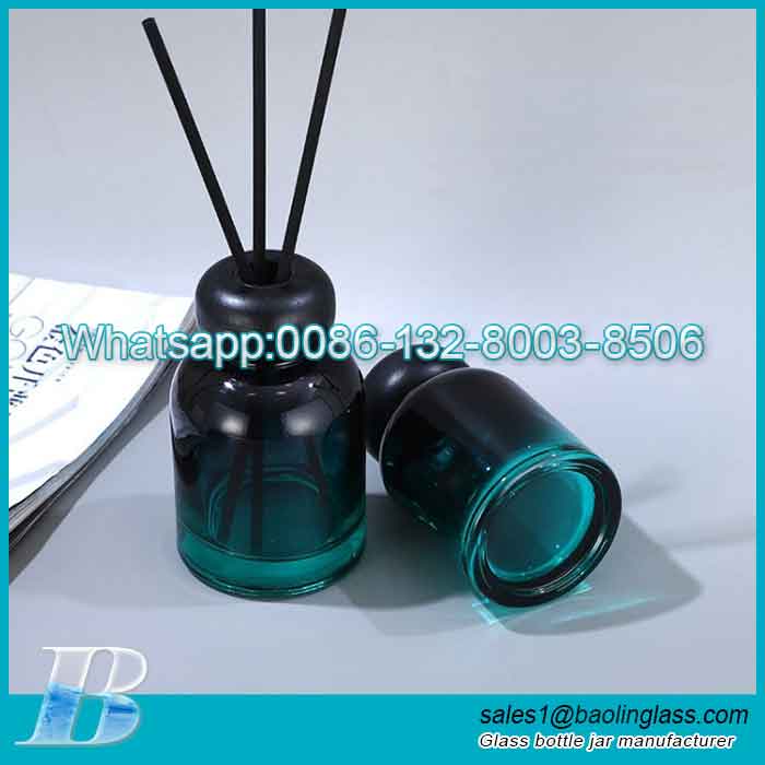 100Flaconi diffusori in vetro da ml/150 ml di colore verde intermedio nero