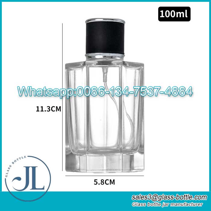 Botella de perfume de gran capacidad, botella pulverizadora de vidrio de 50ml, botella vacía portátil, botella de repuesto cosmética exquisita