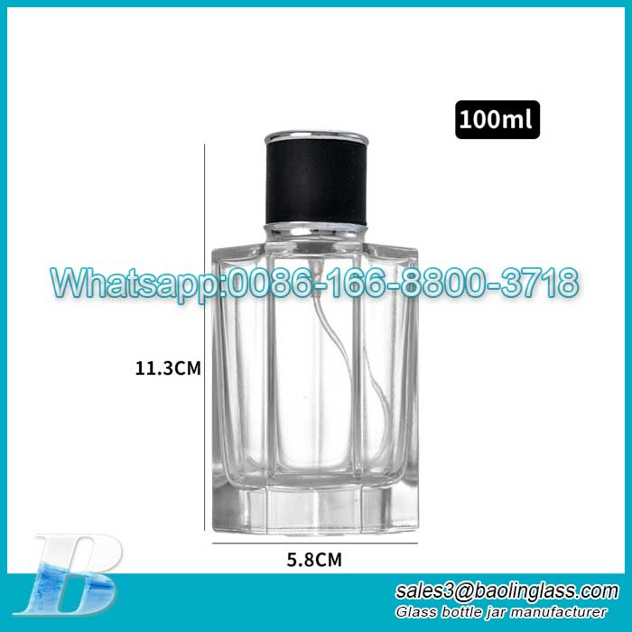 Botella de perfume de gran capacidad Botella de spray de vidrio de 50 ml Botella vacía portátil Botella de reemplazo cosmético exquisito