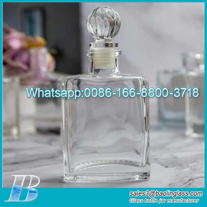Forme simple 120ml bouteille en verre créative bouteille d'expansion de parfum arrangement de fleurs bouteille hydroponique bouteille de parfum en verre bouteille d'aromathérapie sans feu