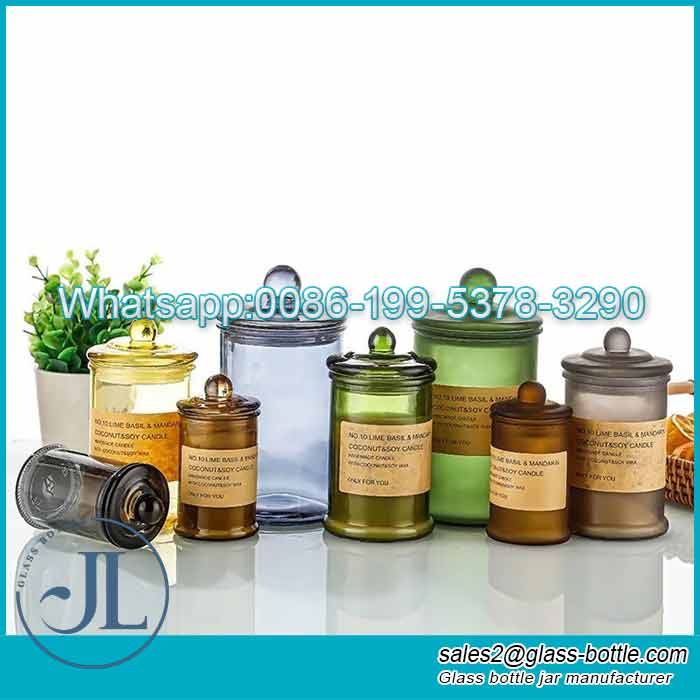 150ml Aromatherapy glass candle container na may takip na selyadong glass cup
