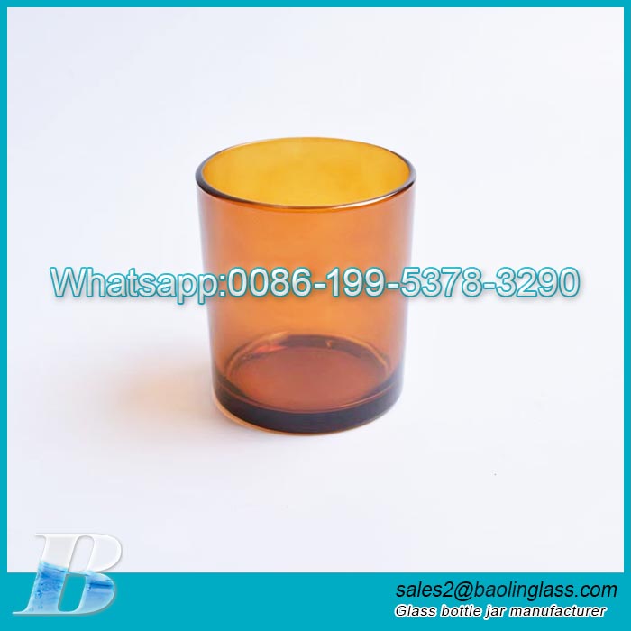 10oz Customize amber color high qualtiy glass candle container