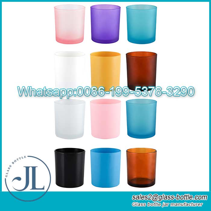 10Contenedor de vela de vidrio colorido de alta calidad oz