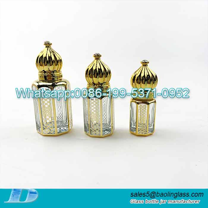 Luxury 3ml 6ml 12ml Empty Attar Glass Perfume Bottles For Essential Oud Oil