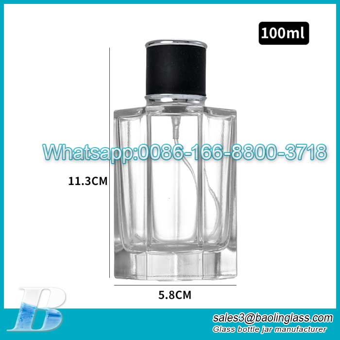 Hexagonal Glass Perfume Bottle 100ml Perfume Bottle Cosmetic Glass Spray Bottle Wholesale