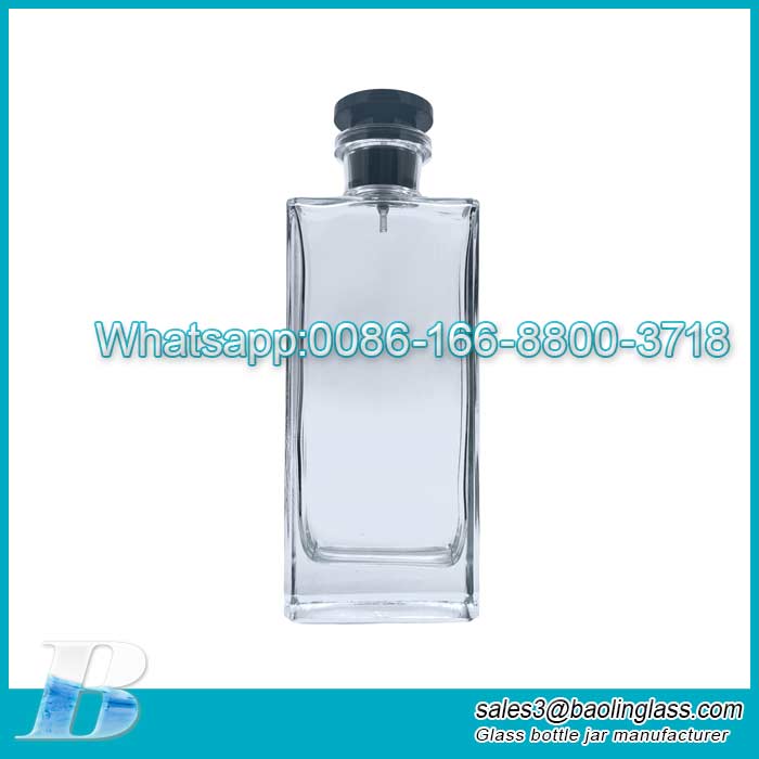 Wholesale 160ml Large Capacity Rectangular Perfume Glass Bottle Acrylic Cap Fine Spray Nozzle Cosmetic Bottle