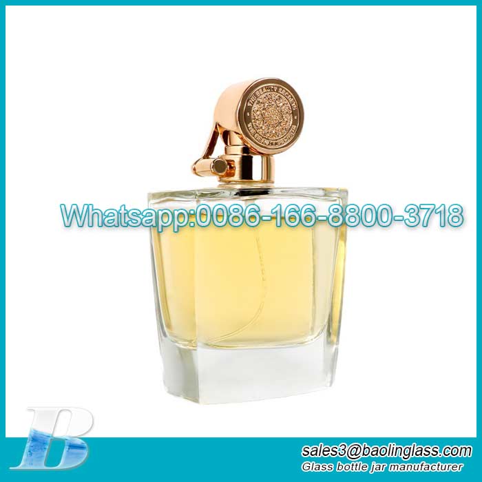 High-grade glass perfume bottle 100ml flat square glass bottle transparent spray bottle