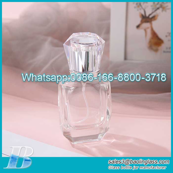30ml Perfume Bottle Crystal Diamond Cap Portable Sub-Bottle Glass Bottle Transparent Bottle