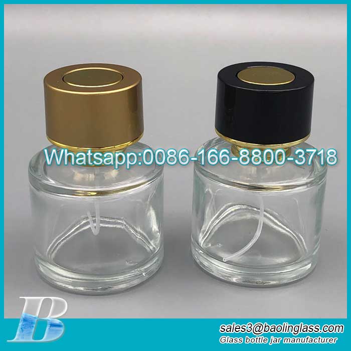 50ML Round Cap Premium Perfume Bottle Exquisite Cosmetic Spray Bottle Large Capacity Press Perfume Bottle