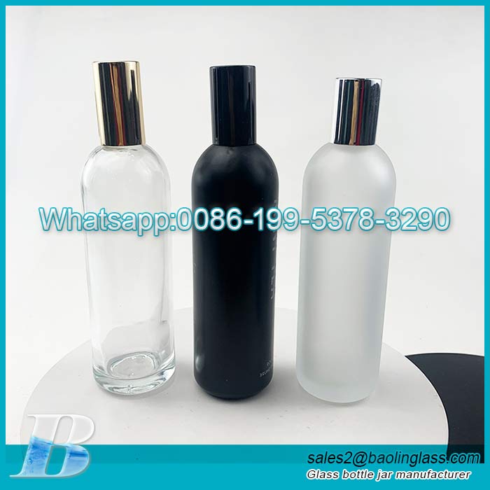 Personalice la botella de perfume de cristal blanco de cristal redondo de 100 ml