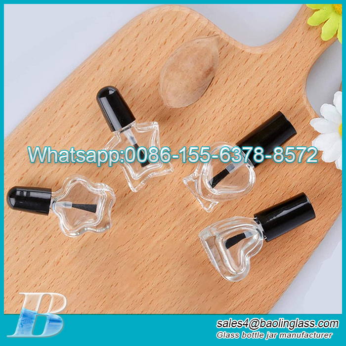 Empty Refillable Nail Polish Glass Bottles With Brush
