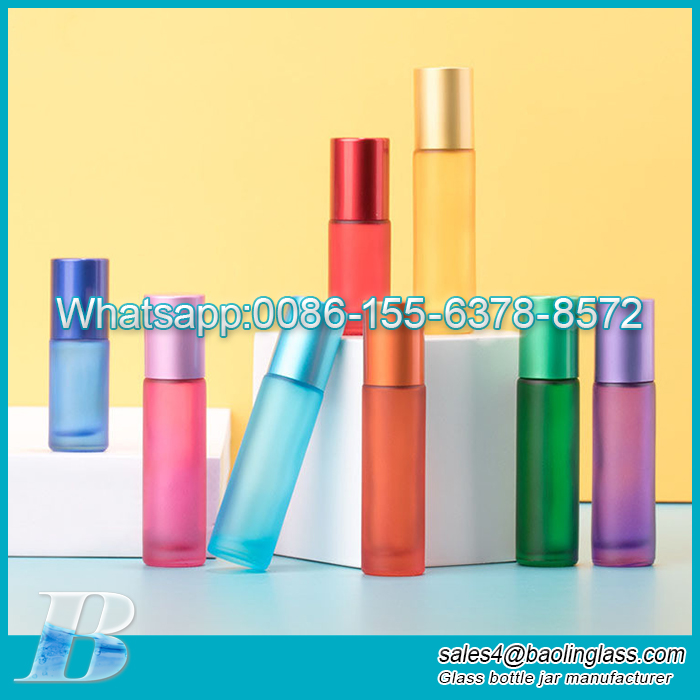 Frascos de rolos coloridos para perfume de óleos essenciais