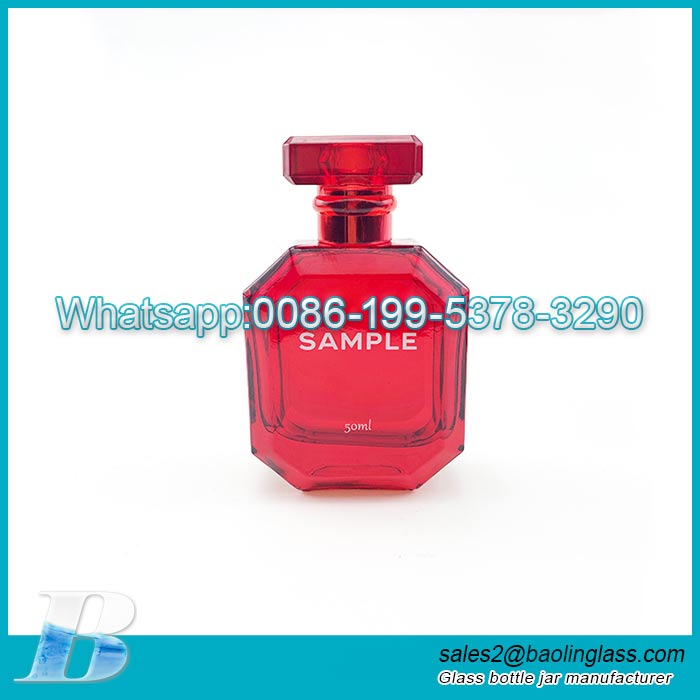 Frascos de vidro para perfume em spray de 50 ml com cor personalizada
