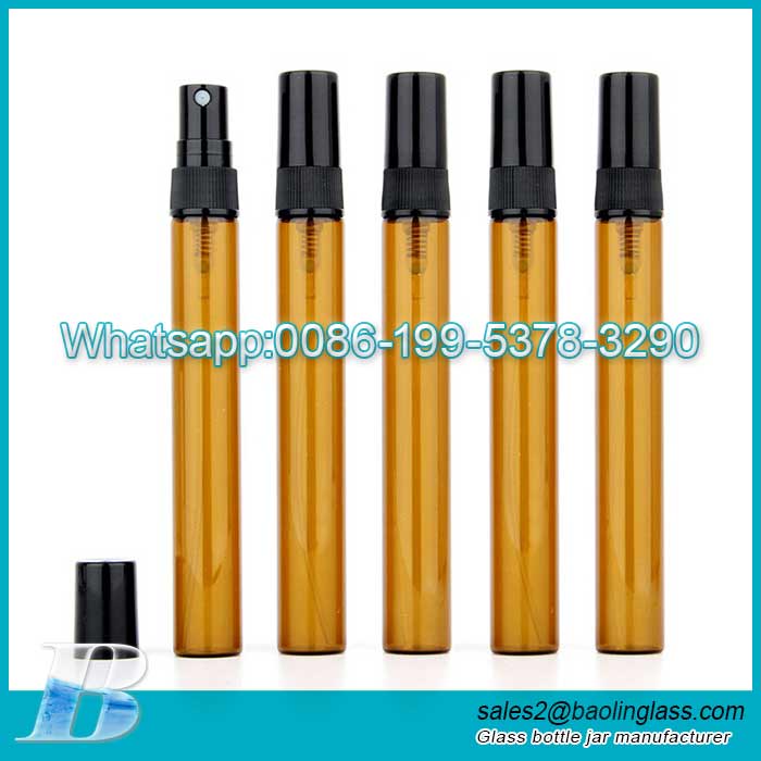 10ml Flacone spray per profumo in tubo di vetro color ambra