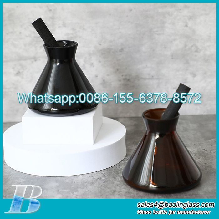 200ml Black Design Glass Reed Diffuser Bote