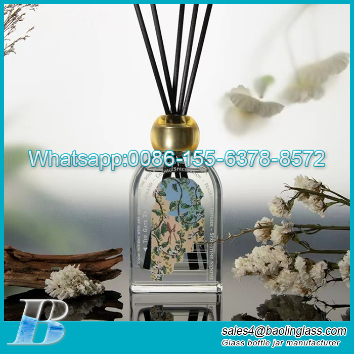 180ML Unusual empty reed diffuser glass bottles with cap