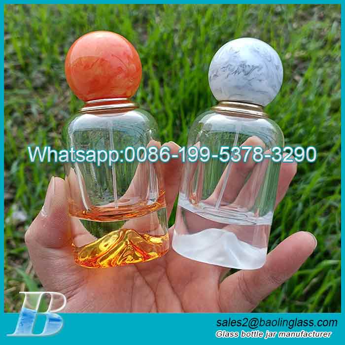 50ml Customize Volcanic Base Crystal White Glass Perfume Bottle