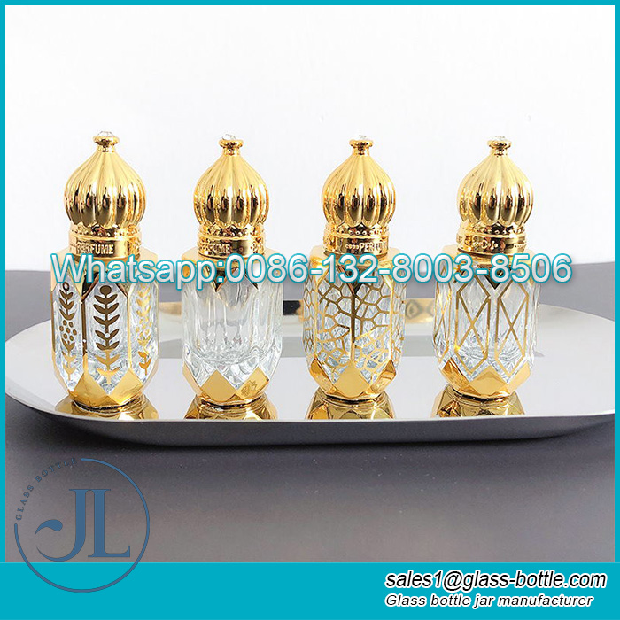6ml Electroplated Aarving Attar Oil Roller Bottle Oud Perfume Oil Stick Bottles
