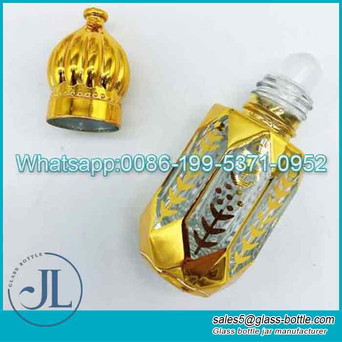 Arabian oud attar perfume essential oil in glass bottles