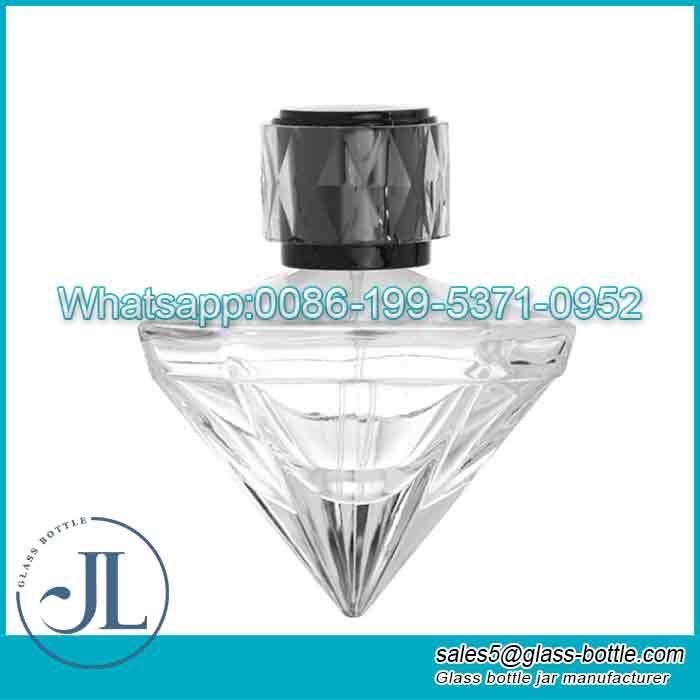 Custom 30ml 75ml diamond shape perfume bottle