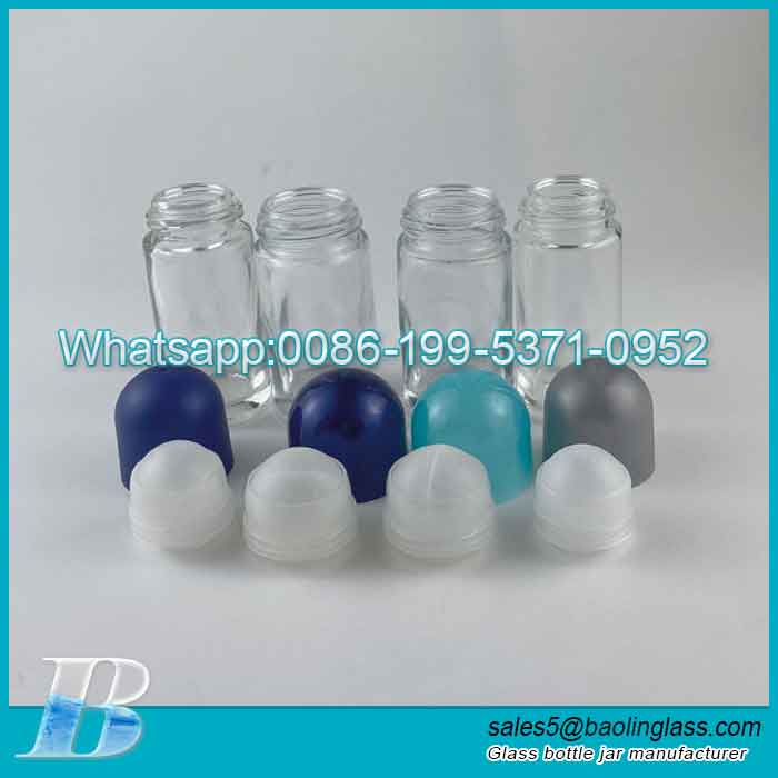 30ml rodillo de plástico botella de vidrio desodorante rodillo botella cosmética