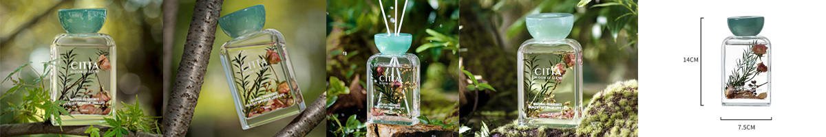 200ml Aromatherapie-Diffusorflasche aus Glas für ätherische Öle mit Harzdeckel