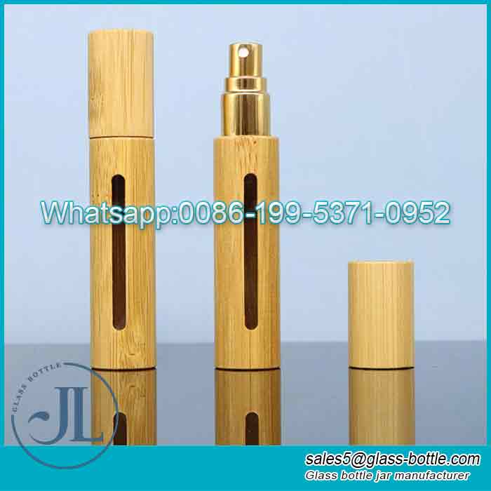 Proveedor de botella de spray de perfume de madera de bambú 5ml10ml