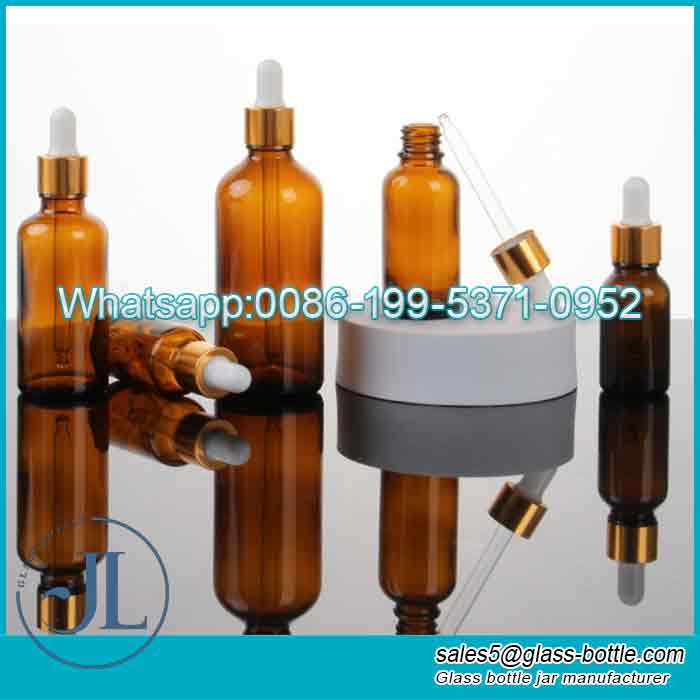 Custom 5-100ml brown glass dropper bottle for essential oils