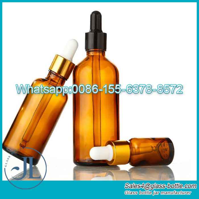Bottiglia vuota per campioni in vetro ambrato per oli essenziali