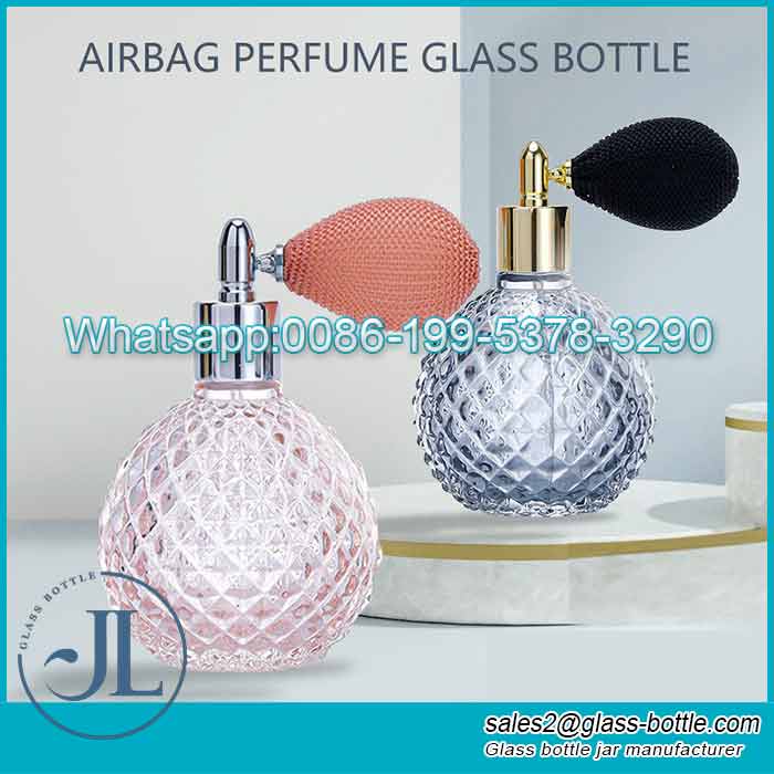 100ml Customize airbag glass perfume bottle for fragrance oil packing