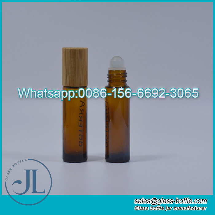 Bottiglie per campioni di profumo ambrato con sfera in acciaio inossidabile