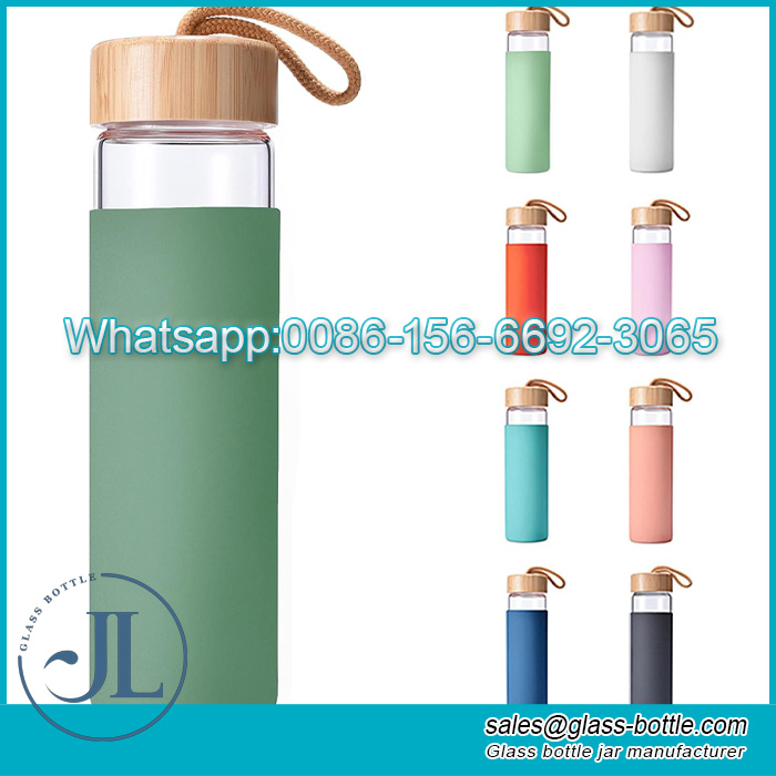 Glass Drinking Bottle with Lids