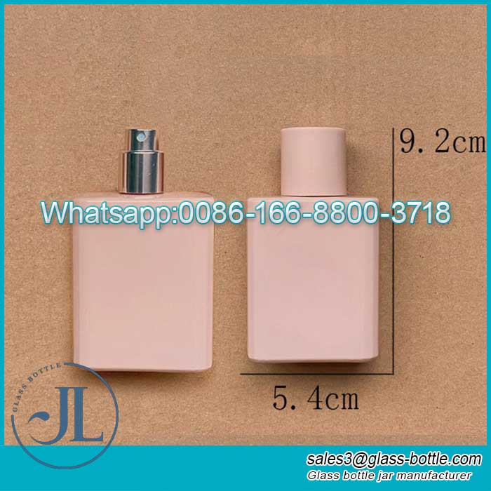 50ml Wholesale Portable Perfume Spray Dispenser Fashion Pink Glass Perfume Bottle Travel