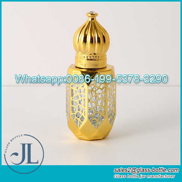 Customize high quality 6ml glass attar oud oil bottle with lid
