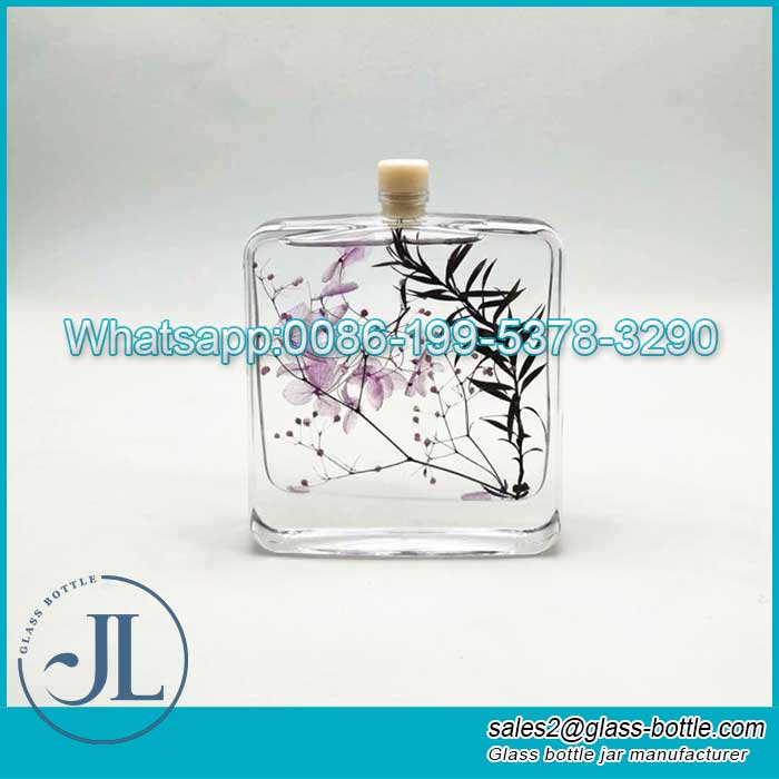 Personalize o frasco difusor de palheta de aromaterapia de vidro de 100ml com rolha