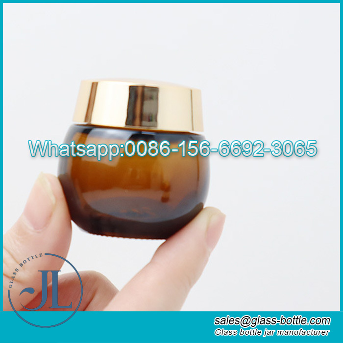 15g/0.5oz Cosmetic Cream Jar Black Frosted Glass Jar Empty Sample Jars Travel Makeup Container Jar Pot