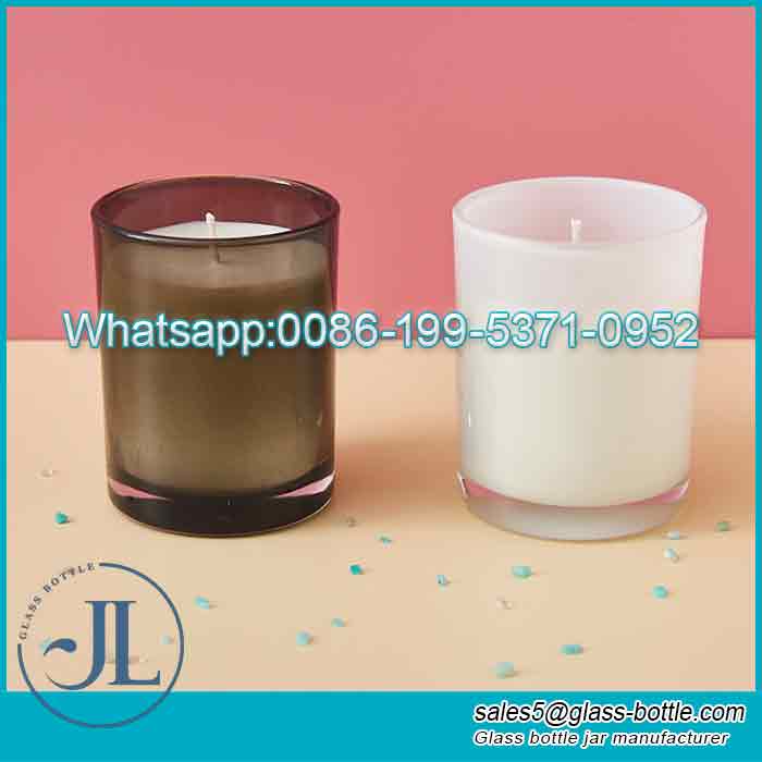320ml frasco de vela de vidro perfumado colorido com fabricantes de tampa