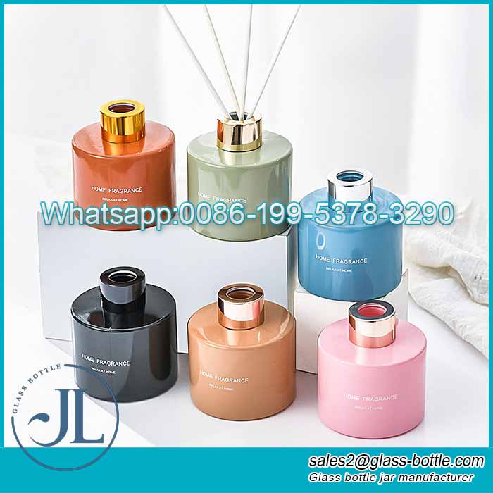 140ml Macaron glass aroma reed diffuser bottle with screw lid