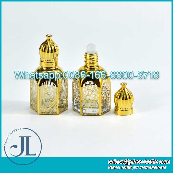 Customized Luxury 6ml Empty Mini Glass Essential Oil Bottle with Ball and Screw Cap