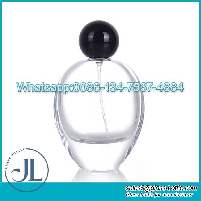 New Crystal White Material 75ml Crimp Glass Perfume Bottle with Spray
