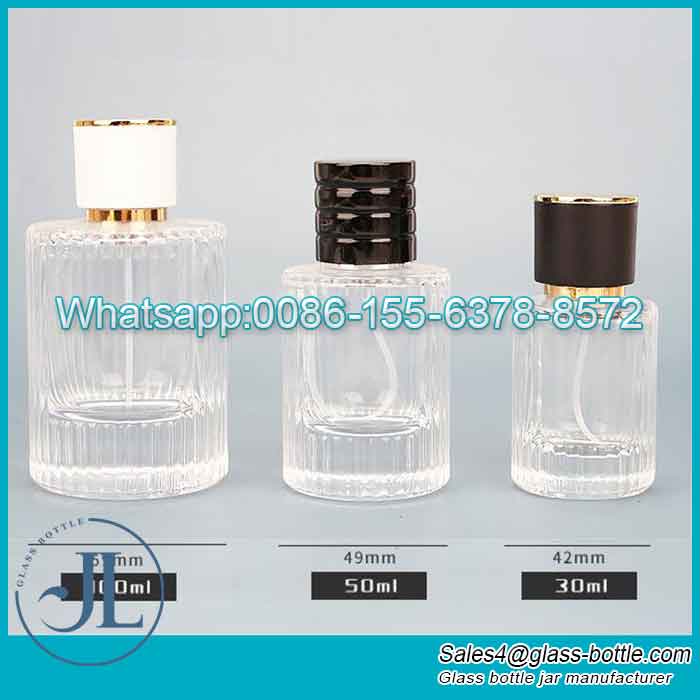 Ribbed Perfume Bottle with Magnet Cover