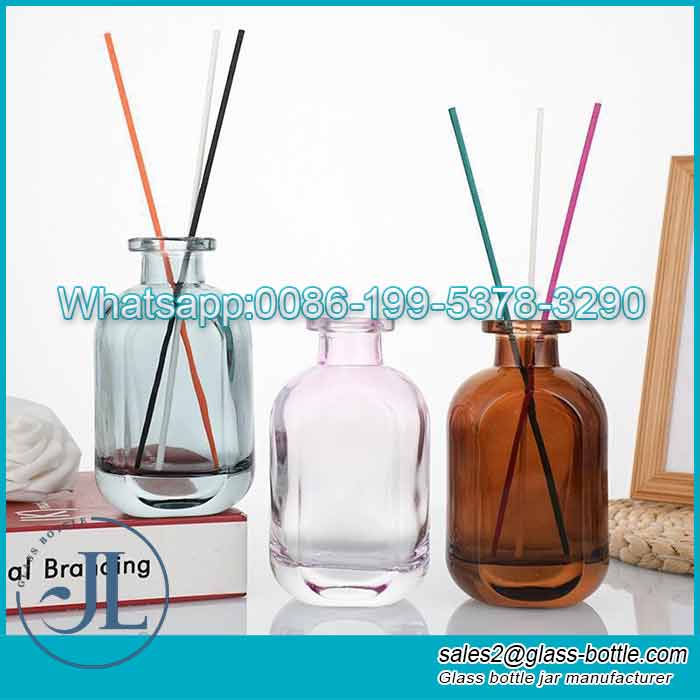 150ml Personalizar la botella de difusor de láminas de aroma de vidrio plano de corte de color